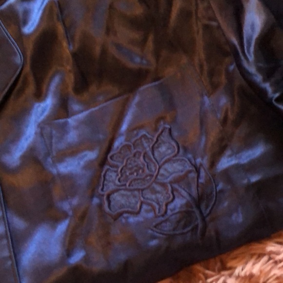 Navy Blue Satiny Sleep Set - Picture 5 of 6